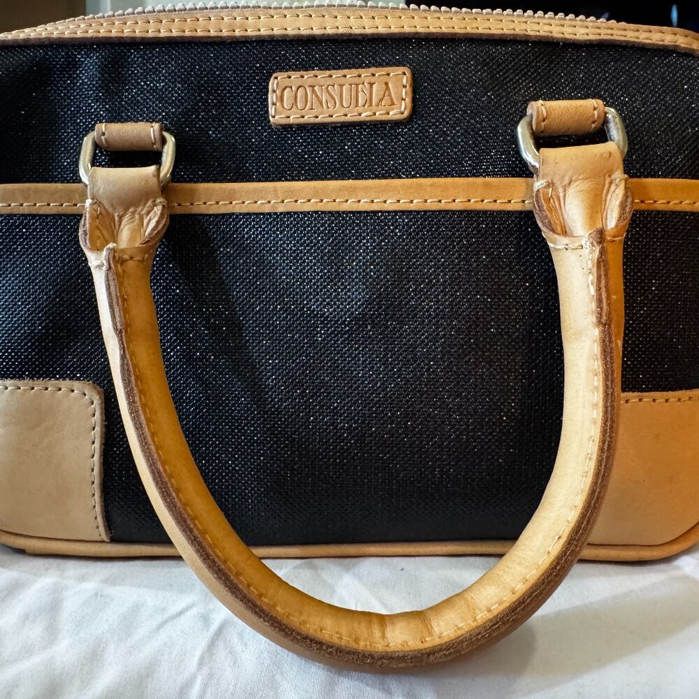 Consuela Diamond Luncheon Satchel Crossbody Leather Purse